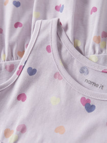 NAME IT Spencer Kjole Vigga Lavender Fog Hearts